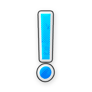 Blue Exclamation #1 Sticker