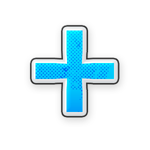 Blue Plus #1 Sticker